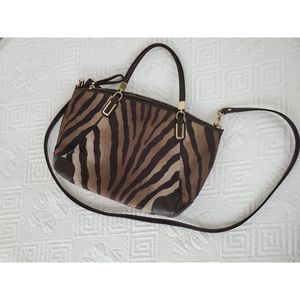 Coach Madison Zebra Print Kelsey Handbag